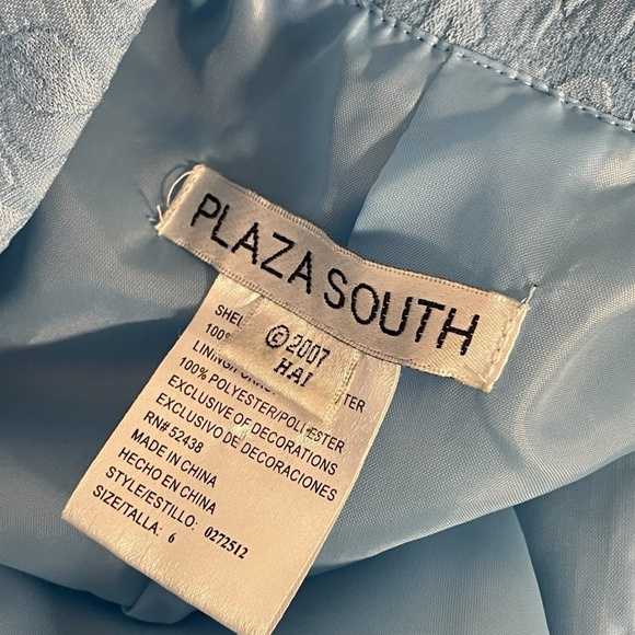 Plaza South Vintage Blue Floral Embroidered Accent Dressy Blazer Jacket Sz 6 - Picture 9 of 11